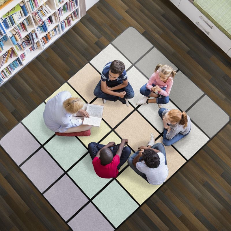 Spring Meadow Seating Grid Classroom Rug