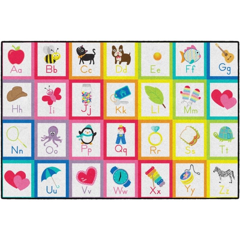 Rainbow Alphabet Cards Seating Rug