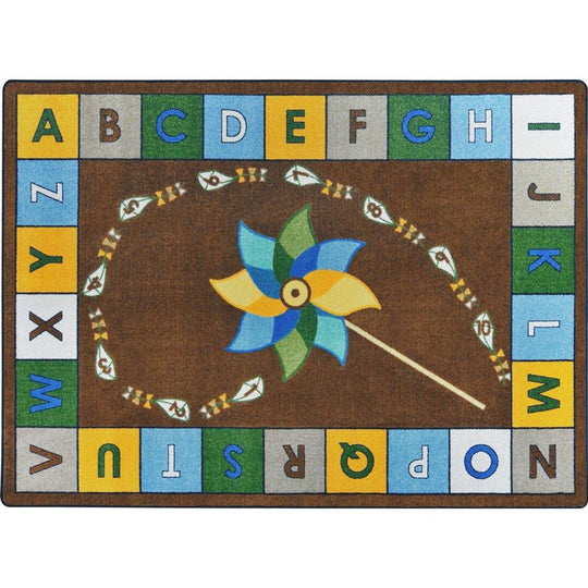Alphabet Pinwheel Earthtone Rug