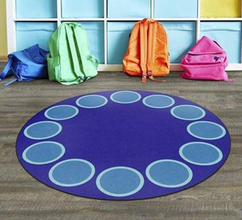 Be Bold Circles Blue 6' Round Rug