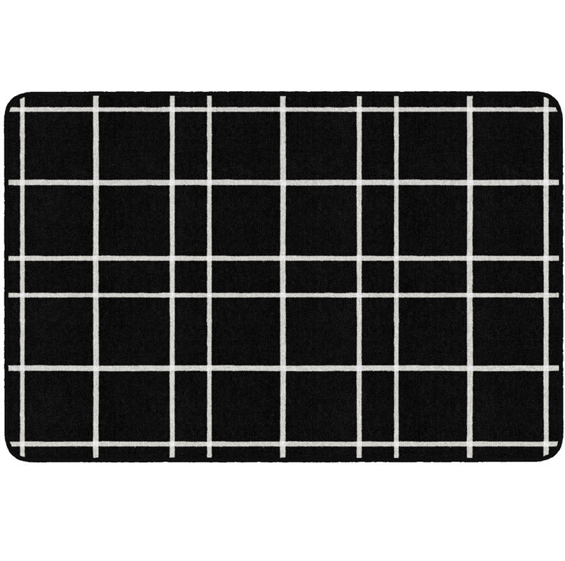 Black Check Farmhouse Classroom Rug