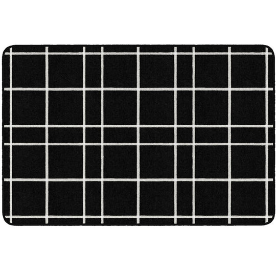 Black Check Farmhouse Classroom Rug