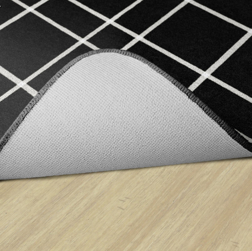 Black Check Farmhouse Classroom Rug