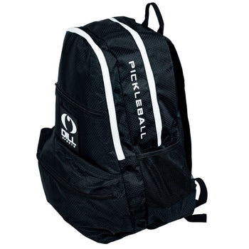 black pickleball backpack with white trim - Dill_Sports