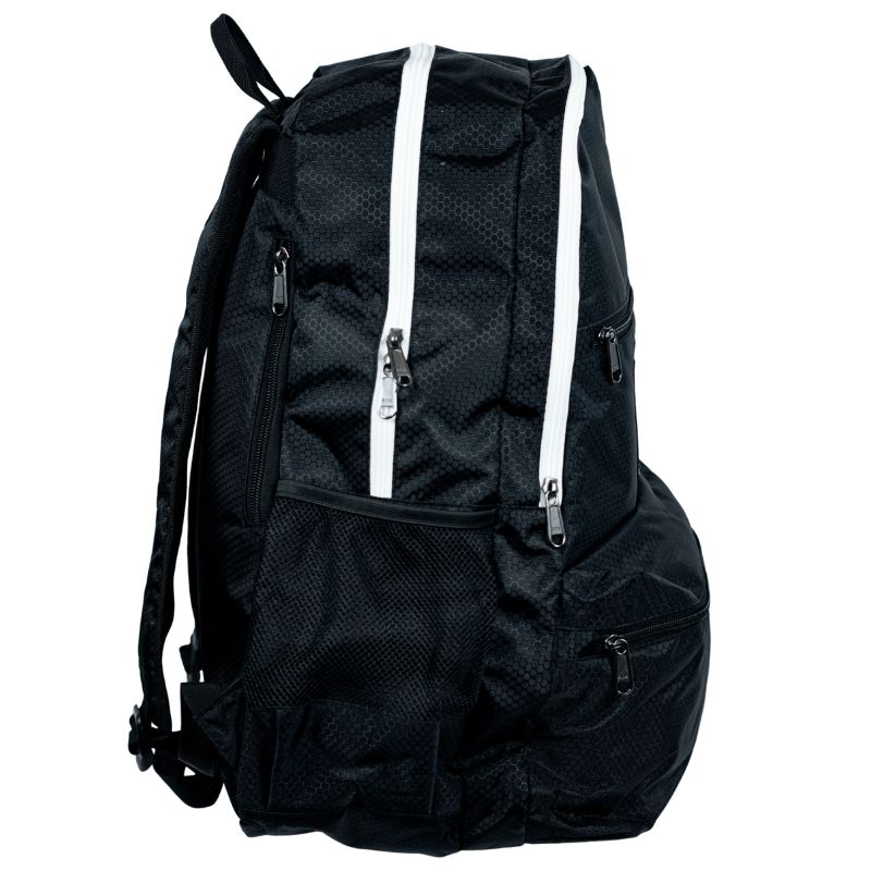 black pickleball backpack with white trim - dill sports