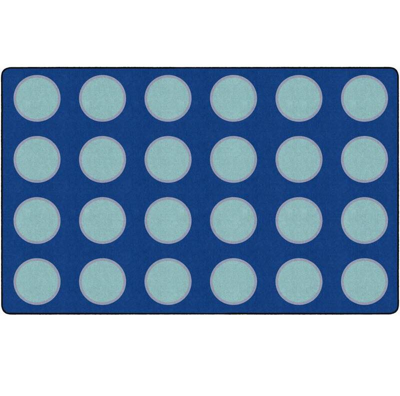 Blue Topaz Circles Classroom Rug - Factory Second