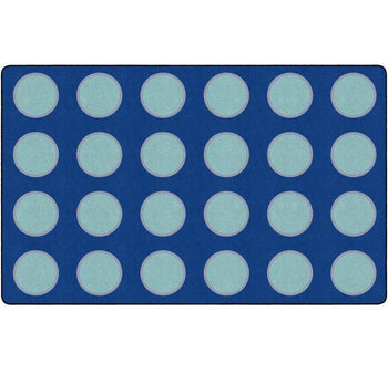 Blue Topaz Circles Classroom Rug - Factory Second