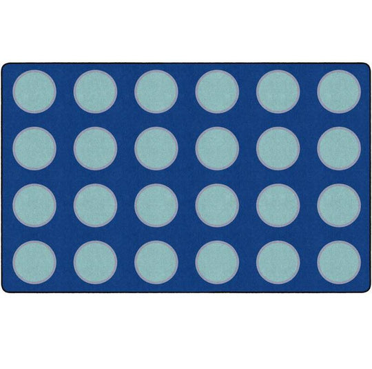 Blue Topaz Circles Classroom Rug - Factory Second