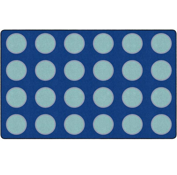 Blue Topaz Circles Classroom Rug - Factory Second