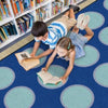 Blue Topaz Circles Classroom Rug - Factory Second