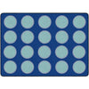 Blue Topaz Circles Classroom Seating Rug
