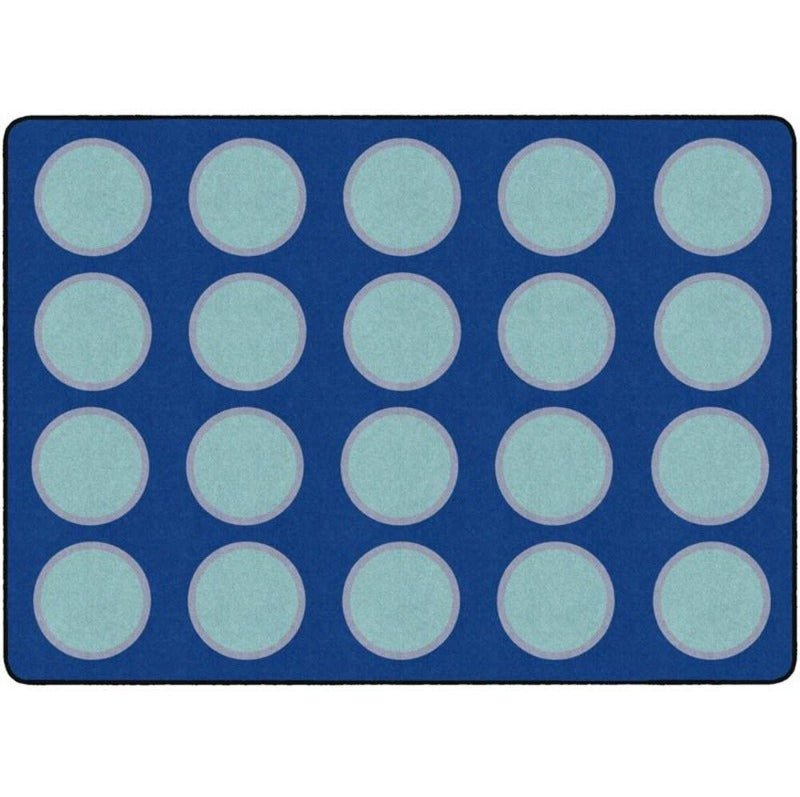 Blue Topaz Circles Classroom Seating Rug