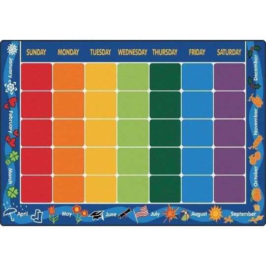 Calendar Classroom Seating Rug - Factory Second