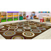 Color Rings Earth Tone Seating Rug