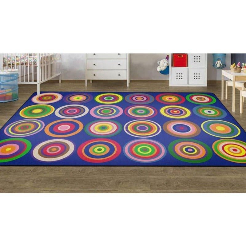 Color Rings Indigo Seating Rug