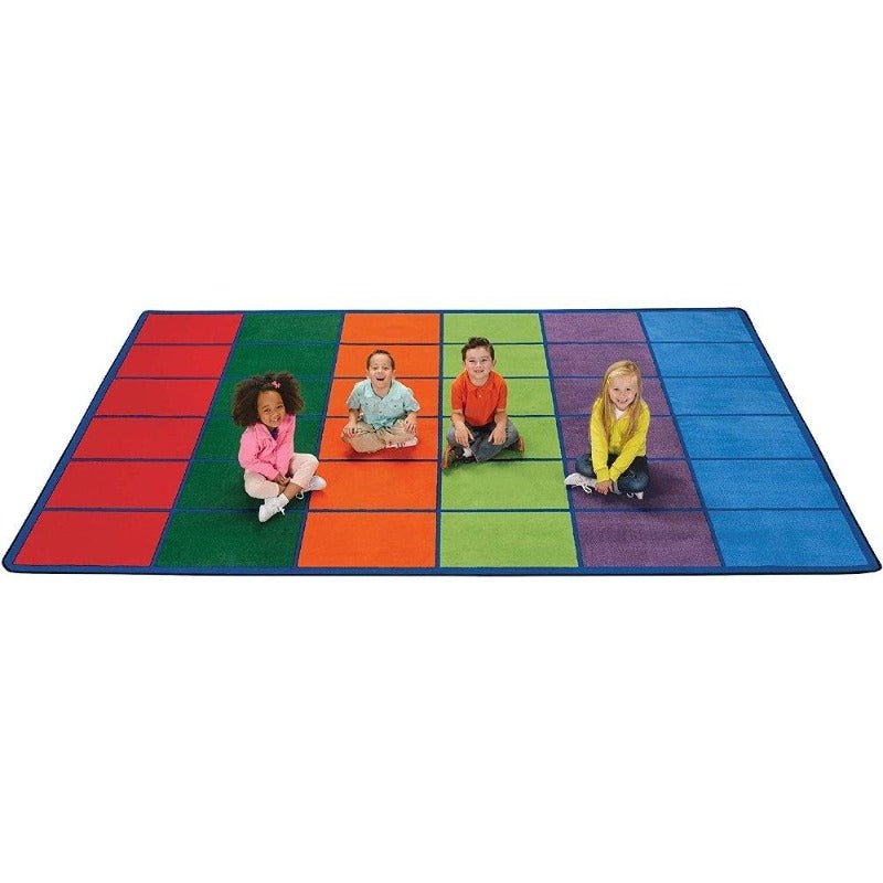 Colorful Rows Classroom Seating Rug