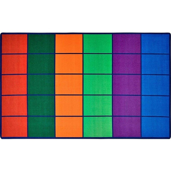 Colorful Rows Classroom Seating Rug