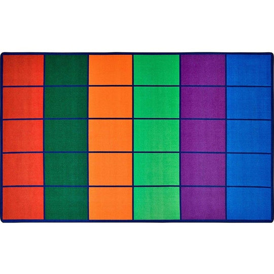 Colorful Rows Classroom Seating Rug