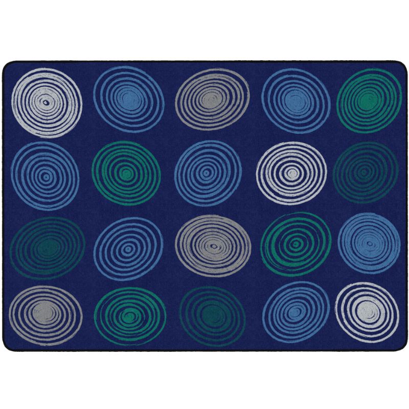 Cool Blue Seating Circles Classroom Rug