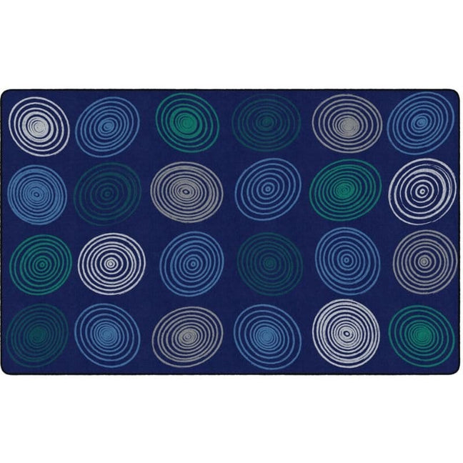Cool Blue Seating Circles Classroom Rug