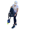 The Dill Sports Pickleball Crossbody Sling Bag features easy slide zippers, two side pockets for paddles, balls and accessories, one water bottle holder, two front pockets for your phone, keys, energy bars, other accessories and one back pocket.