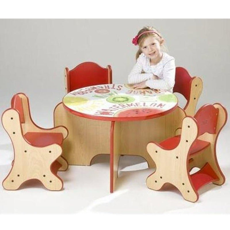 Fresh Fruit Table & 4 Chairs Set for Children - Gressco 25-RST-033