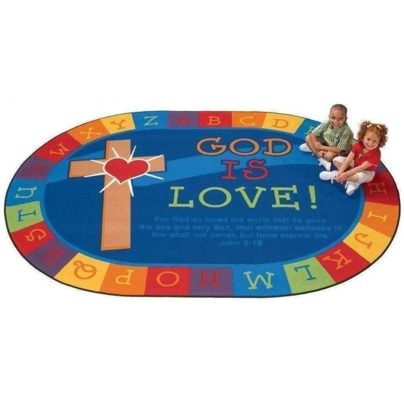 God is Love Learning Oval Rug
