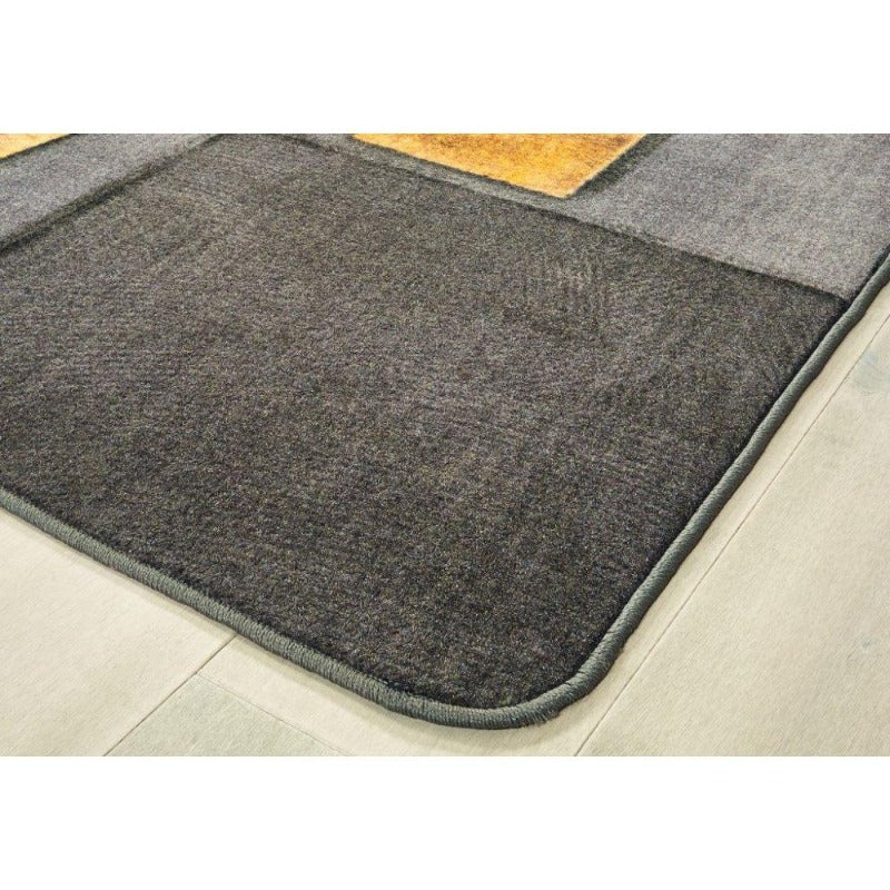 Gray Rustic Wood Literacy Rug