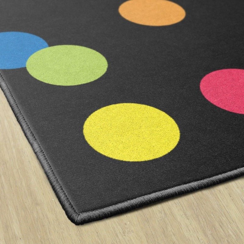 Just Teach Rainbow Polka Dots Rug
