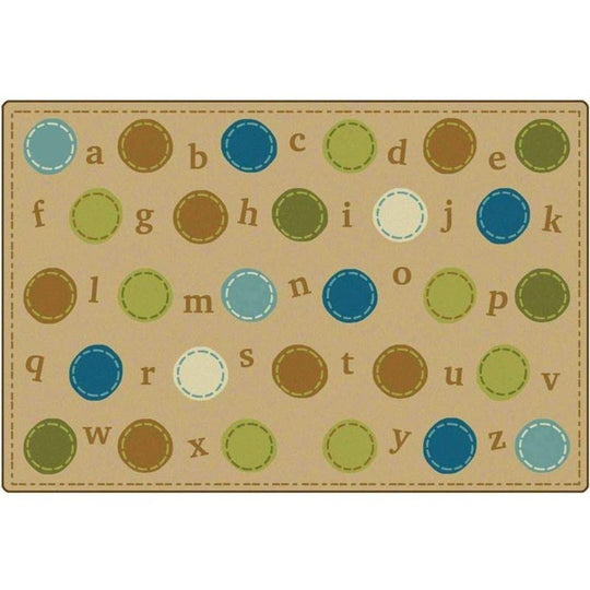 Alphabet Dots Natures Colors Classroom Rug