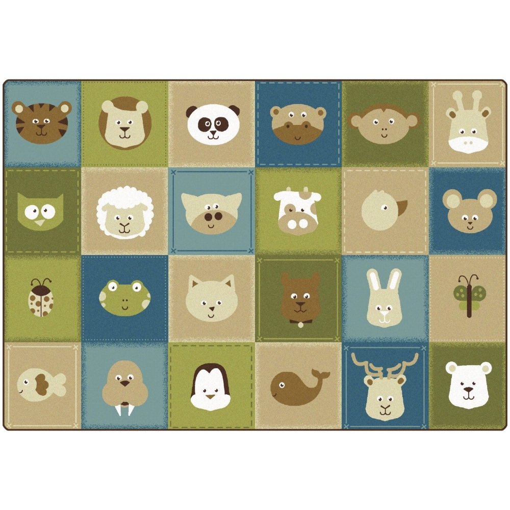 KIDSoft Animal Patchwork Natures Colors Rug