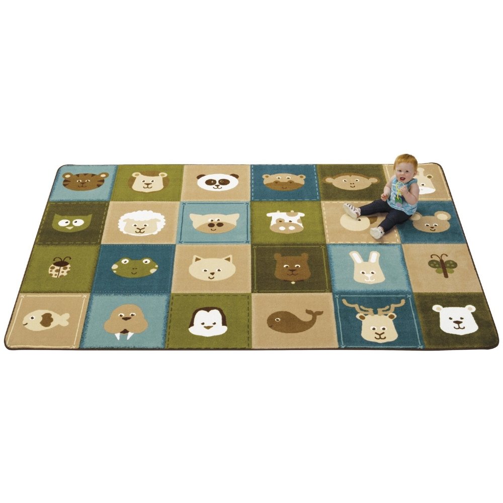 KIDSoft Animal Patchwork Natures Colors Rug