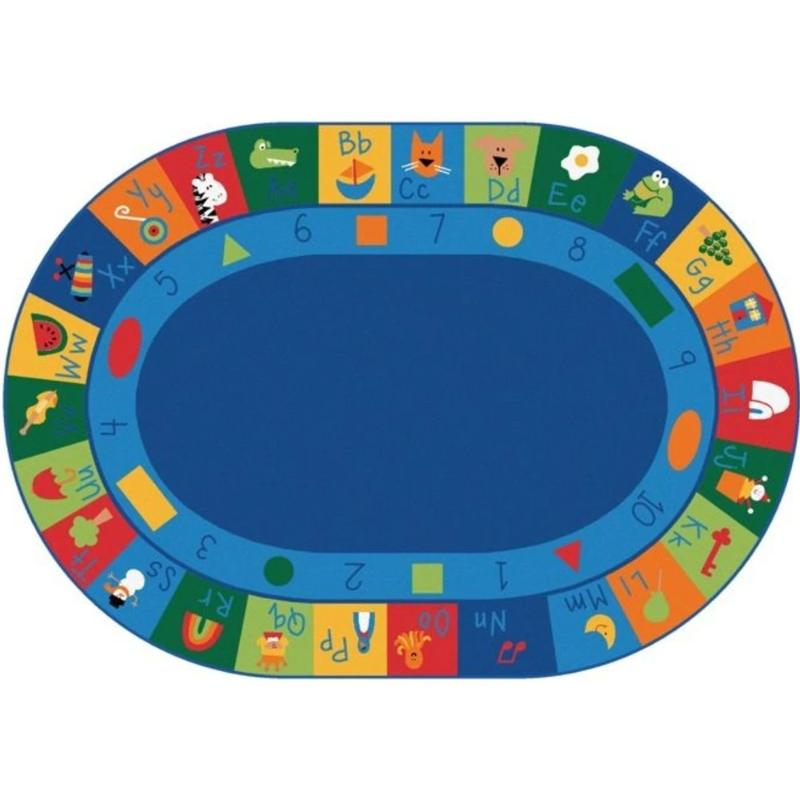 Learning Blocks Oval Rug