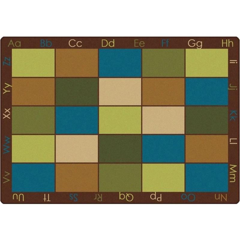 Natures Colors Classroom Rug with Alphabet Border