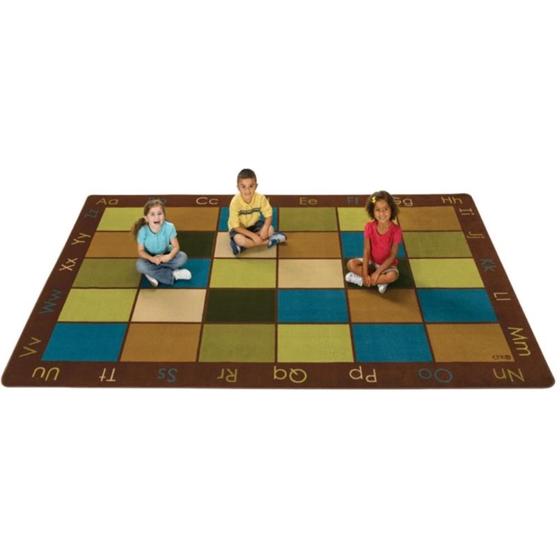 Natures Colors Classroom Rug with Alphabet Border