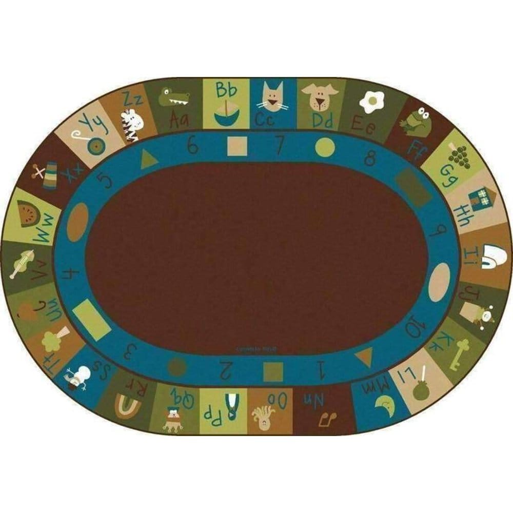 Natures Colors Learning Blocks Factory Second Oval Rug