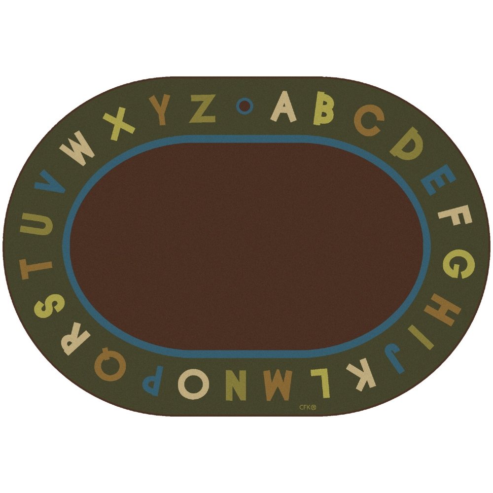 Natures Colors Oval Alphabet Rug