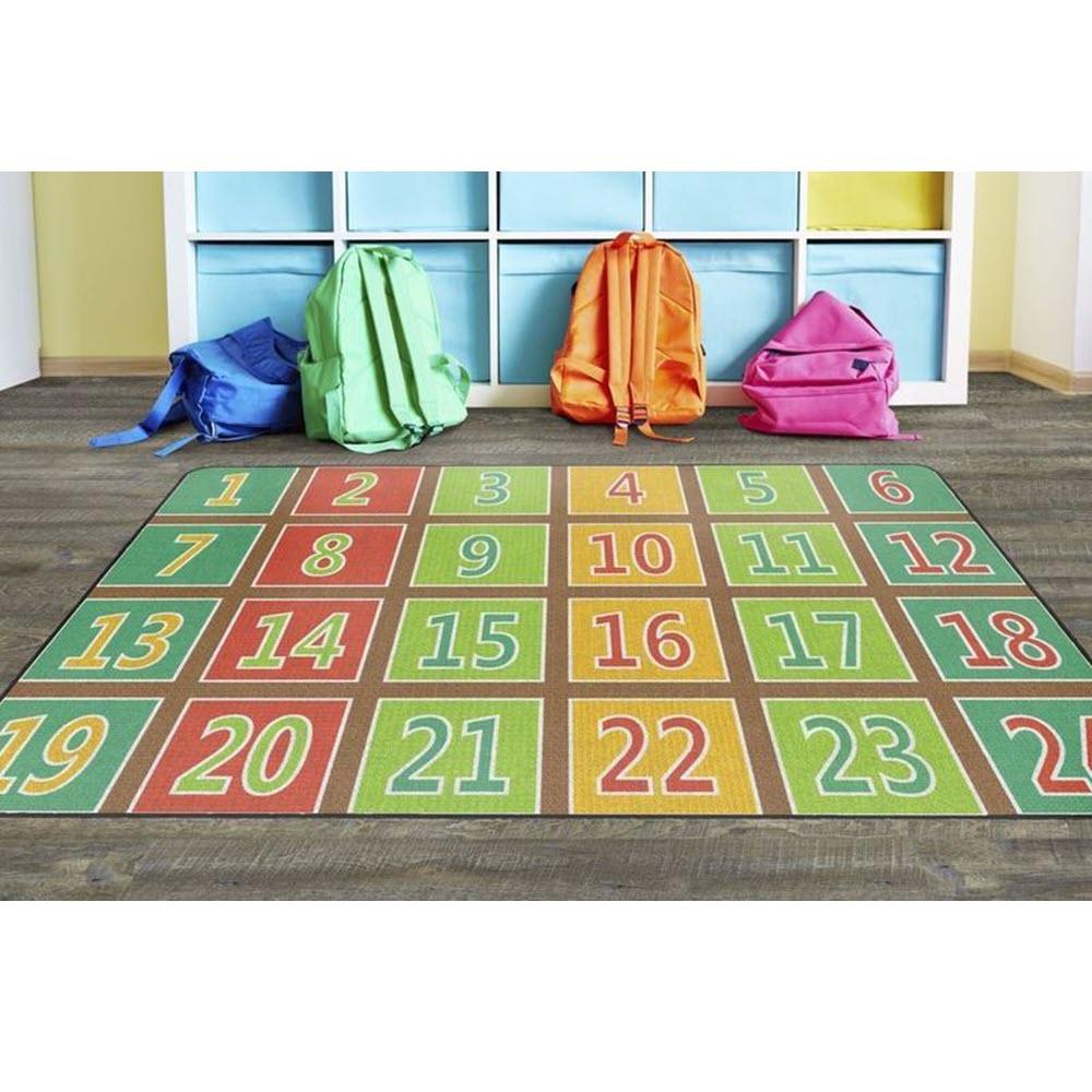 Number Rows 123's Muted Rug