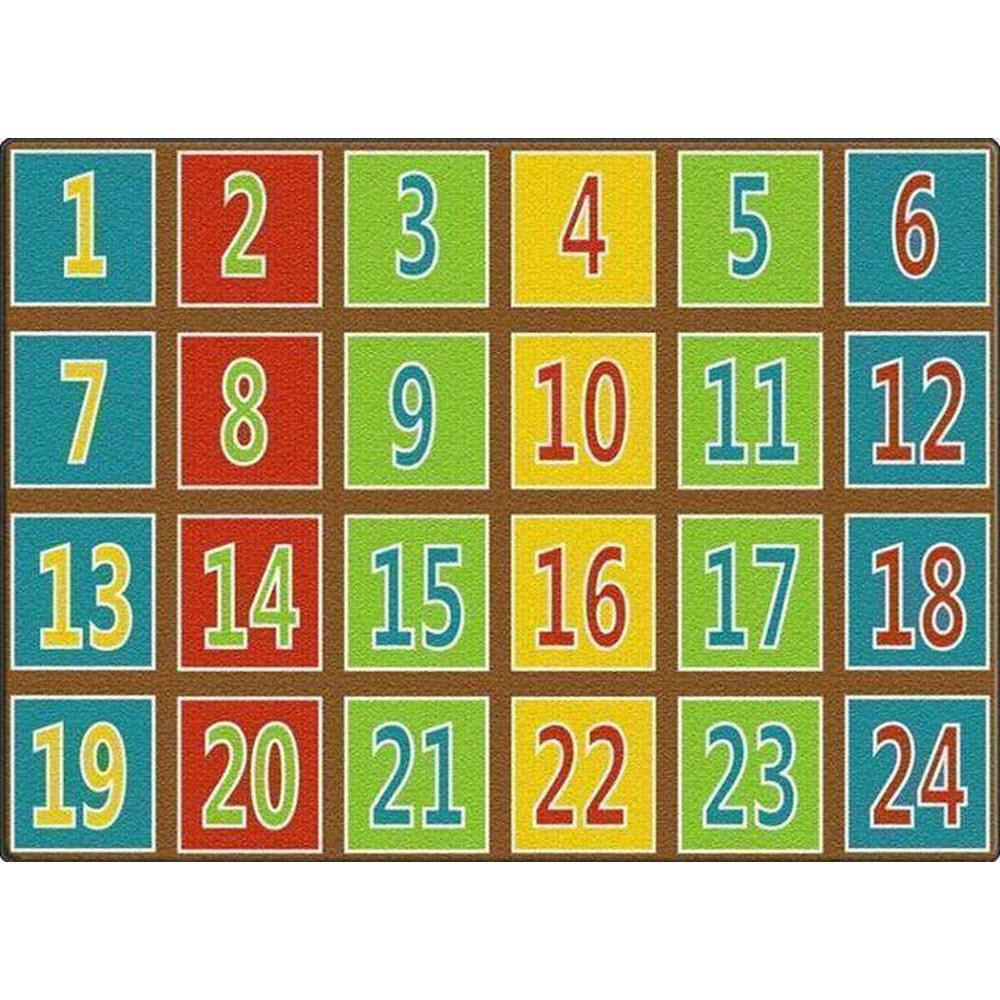 Number Rows 123's Muted Rug