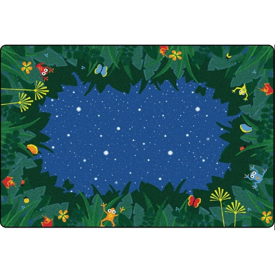 Peaceful Tropical Night Classroom Rug