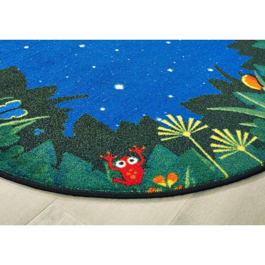 Peaceful Tropical Night Oval Rug