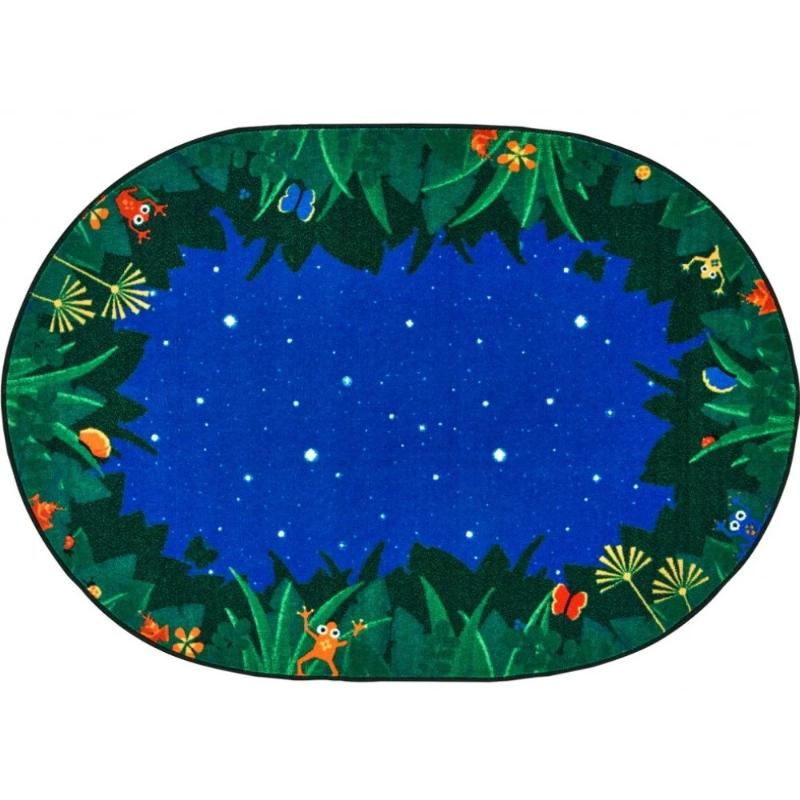 Peaceful Tropical Night Oval Rug