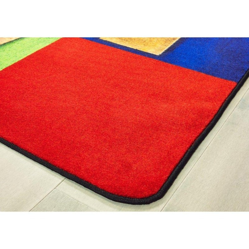 Primary Rustic Wood Literacy Rug