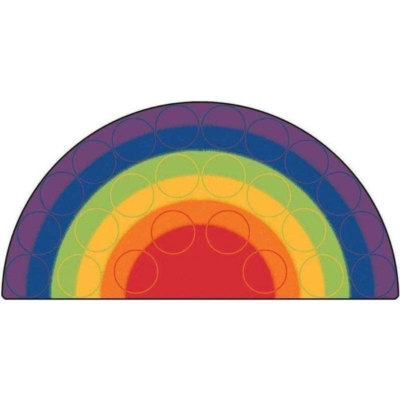 Rainbow Rows Semi-Circle Seating Rug 6' x 12' 