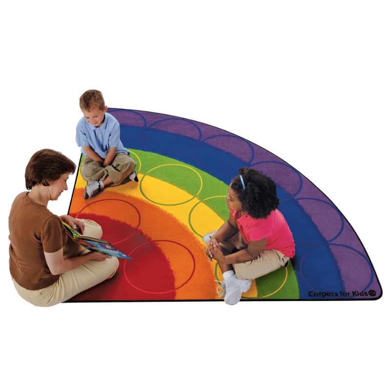 Rainbow Rows Corner School Library Rug