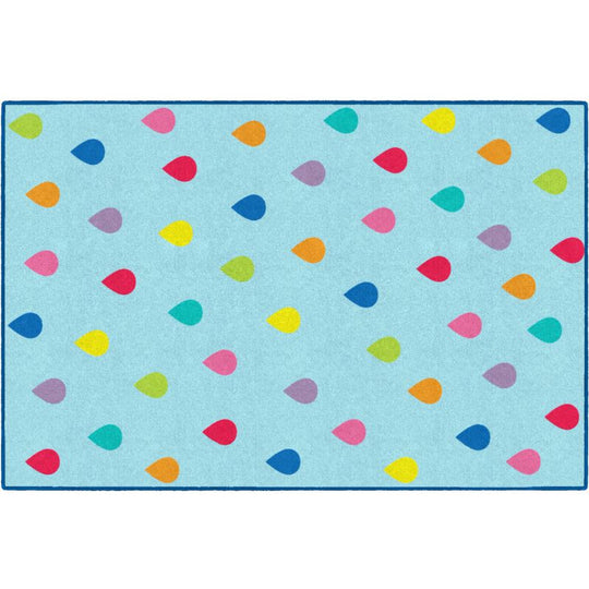 Rain on Blue Classroom Area Rug