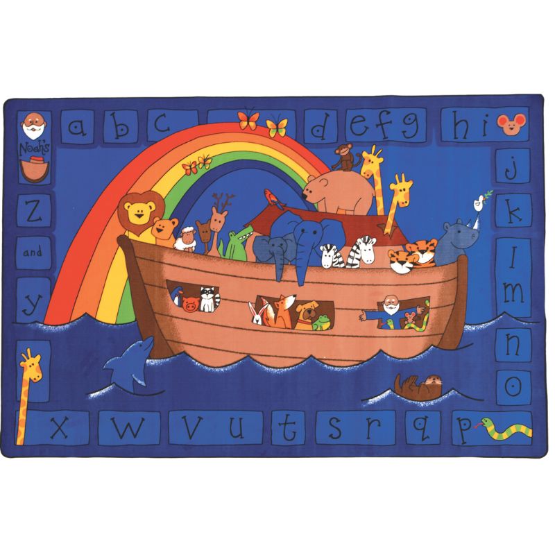 The Alphabet Noah Rectangle Rug is a colorful rug that will keep little Sunday School students engaged. Featuring an attractive alphabet border