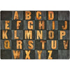 Rustic Wood Alphabet Seating Rug