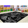 Safari Animals Black and White Rug