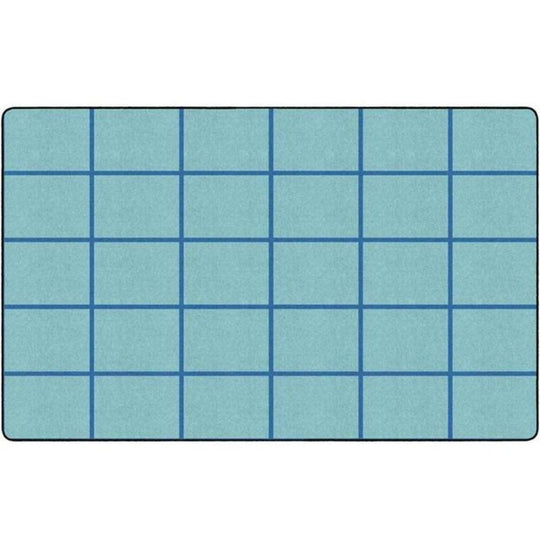 Aqua Marine Blue Classroom Grid Rug